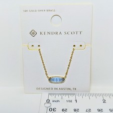 Kendra Scott Eva Periwinkle Cat's Eye Gold Chain 16" Necklace