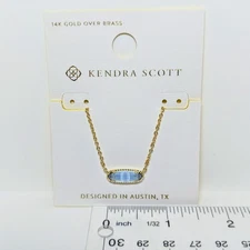 Kendra Scott Eva Periwinkle Cat's Eye Gold Chain 16" Necklace
