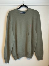 POLO RALPH LAUREN MEN  s GREEN 100 COTTON SWEATER, SIZE 2XL NWT 