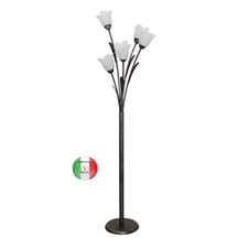 Piantana da terra vintage in Ferro Battuto 5 Vetri stellina Aurora Made in Italy