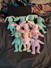 10 Ty Hippity Hoppity Floppity and Hippie The Easter Bunny Plush Toy's Lot New 2