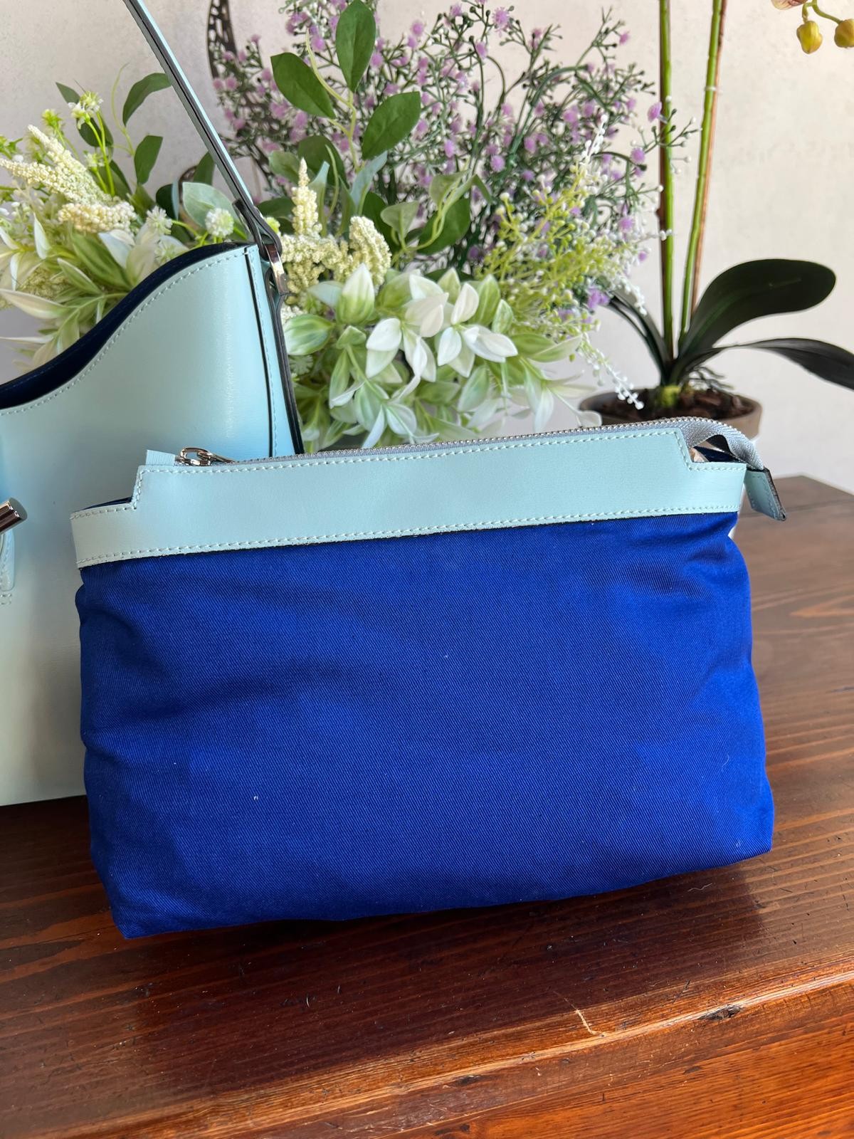 Borsa Aurelina donna ragazza celeste con pochette Vera Pelle foto 5
