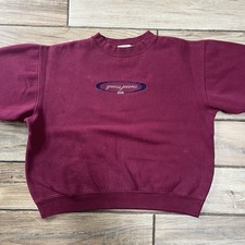 Vintage Guess Americana Made USA M/L Womens Red Embroidered Logo Sweatshirt