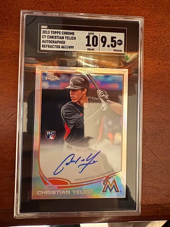 2013 Topps Chrome - Christian Yelich #CY Rookie Autographs Refractor 467/499 RC