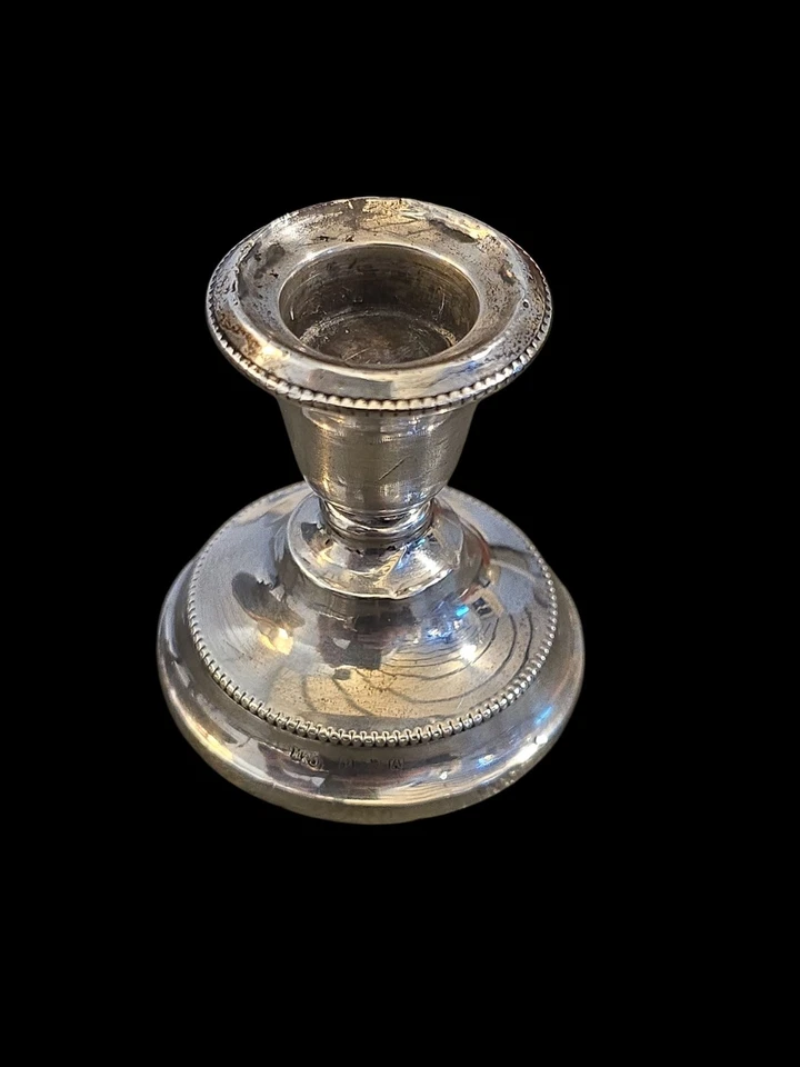 Antiguo candelabro en cuclillas de plata esterlina - Birmingham 1925 por Marson & Jones Foto 2 de 3