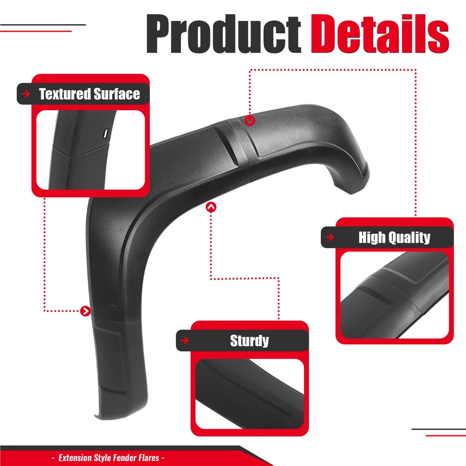 Fender Flare Kit For 2004-2012 Chevy Colorado GMC Canyon Extension Style Foto 4 de 4