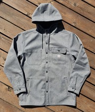 Carhartt Rain Defender Jacket Men's Medium Relaxed Fit Heavyweight Hood Fleece