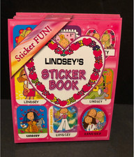 Personalized Name LINDSEY STICKER BOOK Stick W/Us Girls Funky Groovy Stickers