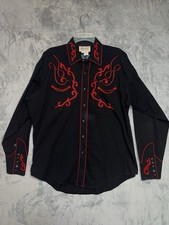 Rockmount Ranch Wear Sugar Skull Embroidered Western Pearl Snap Shirt - Men's L