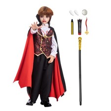 Vampire Costume for Boys Scary Halloween Party, Vampire Teeth Cosmetic Kit In...