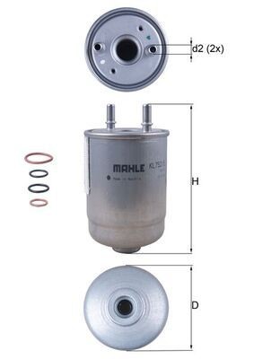 NEU - Mahle KL752/5D Kraftstofffilter FüR Renault-image