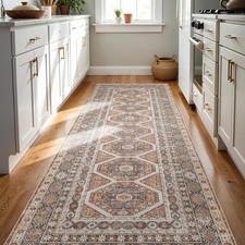 3x8 Runner Rug Kitchen Washable: Oriental Indoor Hallway Runners with Non Slip