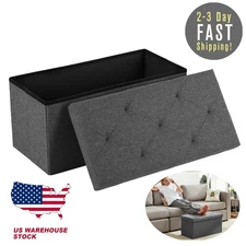 Baul Para Habitacion Moderno Banco Plegable De Almacenamiento 30 Pulgadas Gris