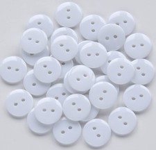 GANSSIA 200pcs 5/8 Inch(15mm) White Buttons 2 Holes Resin One Size, 