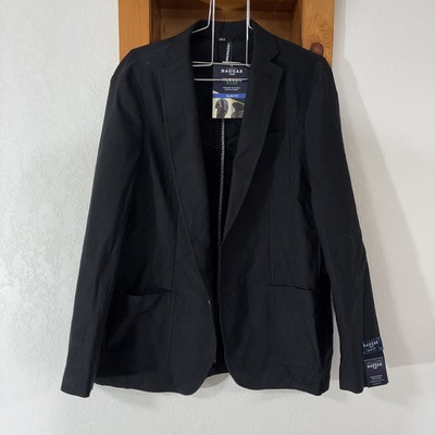 NEW Haggar H26 Medium Black Hudson Slim Fit 2 Button Blazer Jacket Sport Coat