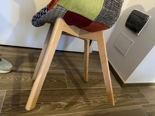 PATCHWORK Sedia sedie casa bar living bistrot Poltroncina LEGNO - Foto 1 di 3
