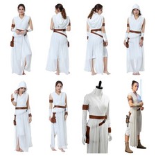 The Rise Of Skywalker Rey Cosplay Halloween Women's White Costumes Rey full set