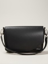 DKNY Black Faux Leather Shoulder Bag Small Cr...