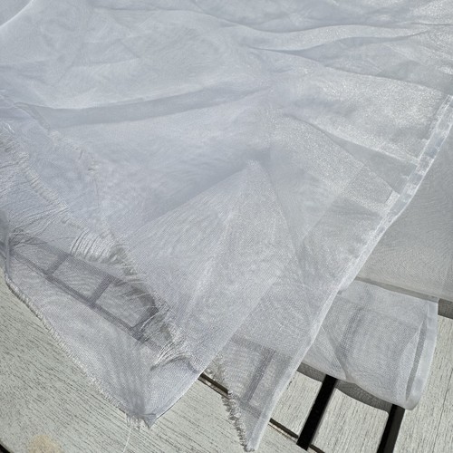 Lot 7 VTG White Sheer Organza Fabric Cuts – 59yd Total 3.5ft Wide Bridal Decor - Picture 10 of 12
