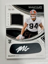 2025 Panini Immaculate Football Mason Graham Eye Black Auto Patch /99 RC