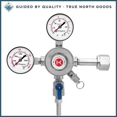Forged Brass Draft Beer Regulator with Integral Safety Pressure Relief Valve