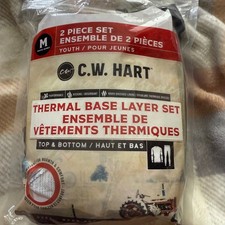 C.W. Hart Youth Thermal Base Layer Set Black Long Sleeve Top Pants M 10-12