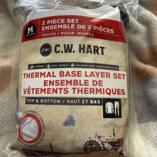 C.W. Hart Youth Thermal Base Layer Set Black Long Sleeve Top Pants M 10-12