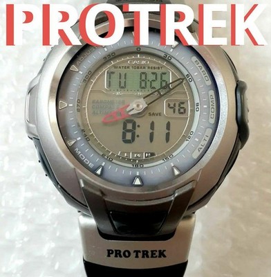 Casio Pro Trek Solar Digital Analog Watch Vintage Mens Japan Edition
