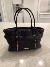 Burberry Black Quilted diaper Bag Gold Hardware