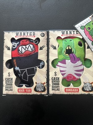 Kreepy Baraz 6'' Zombara and High Vah Stuffed Bear NIB