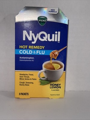 Vicks NyQuil  Cold Relief Flu Hot Liquid Therapy. Honey Lemon Flavor Exp 03/27