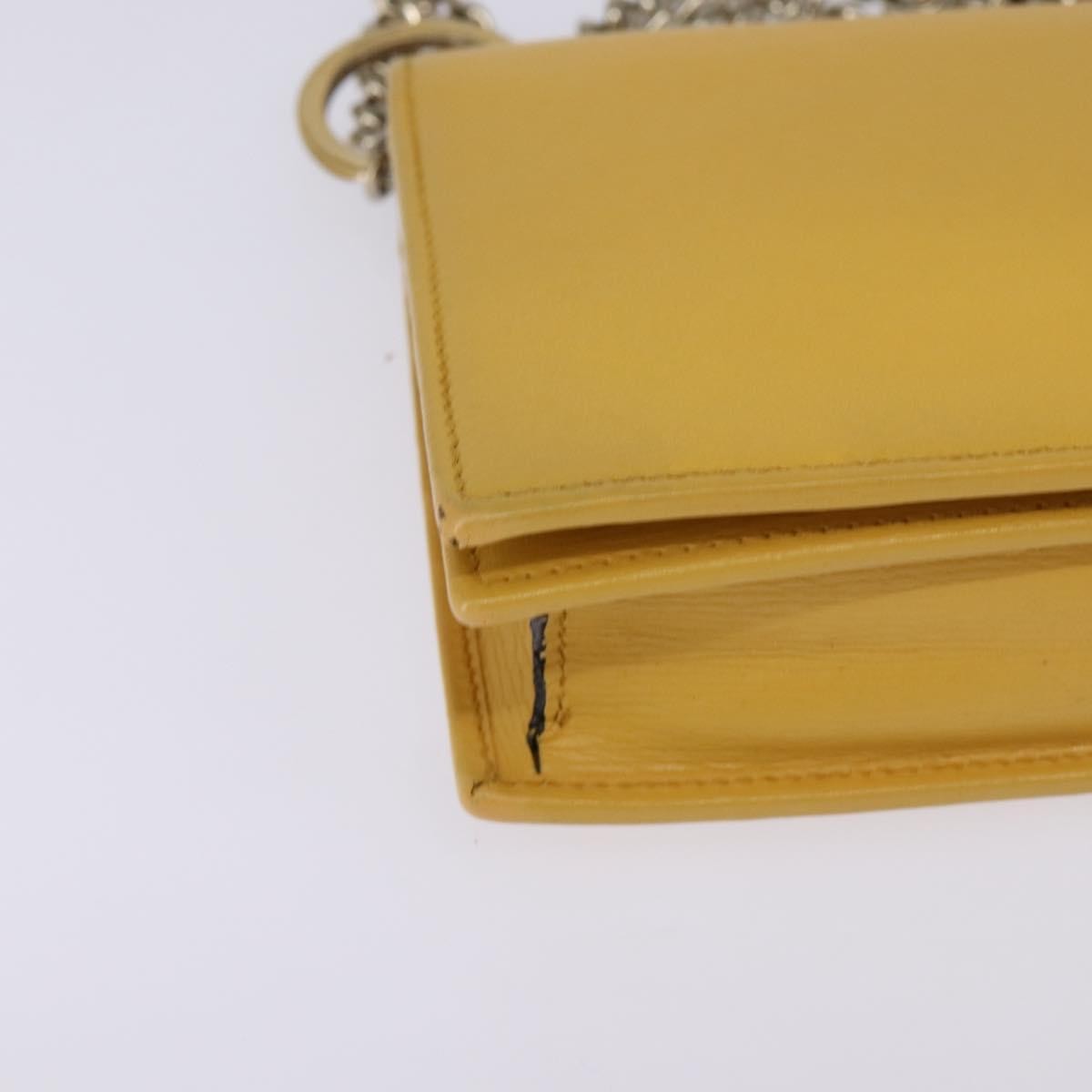 GUCCI Chain Shoulder Bag Leather Yellow 354697 Auth 142696 | eBay