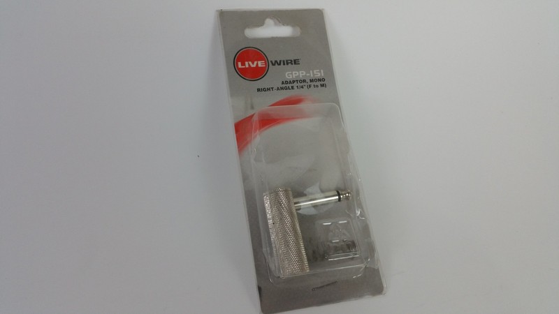 New Live Wire GPP-151 1/4" Female To 1/4" Male Angle Adaptor