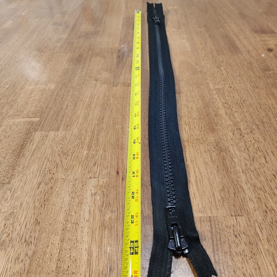 Lote a granel de 36 cremalleras YKK #10 Vislon 24" negras 2 vías cerradas, bolsa/tapicería Foto 4 de 4