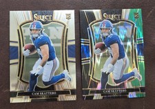 2025 Panini Select #195 Cam Skattebo Black and Green Prizm Shock , Base
