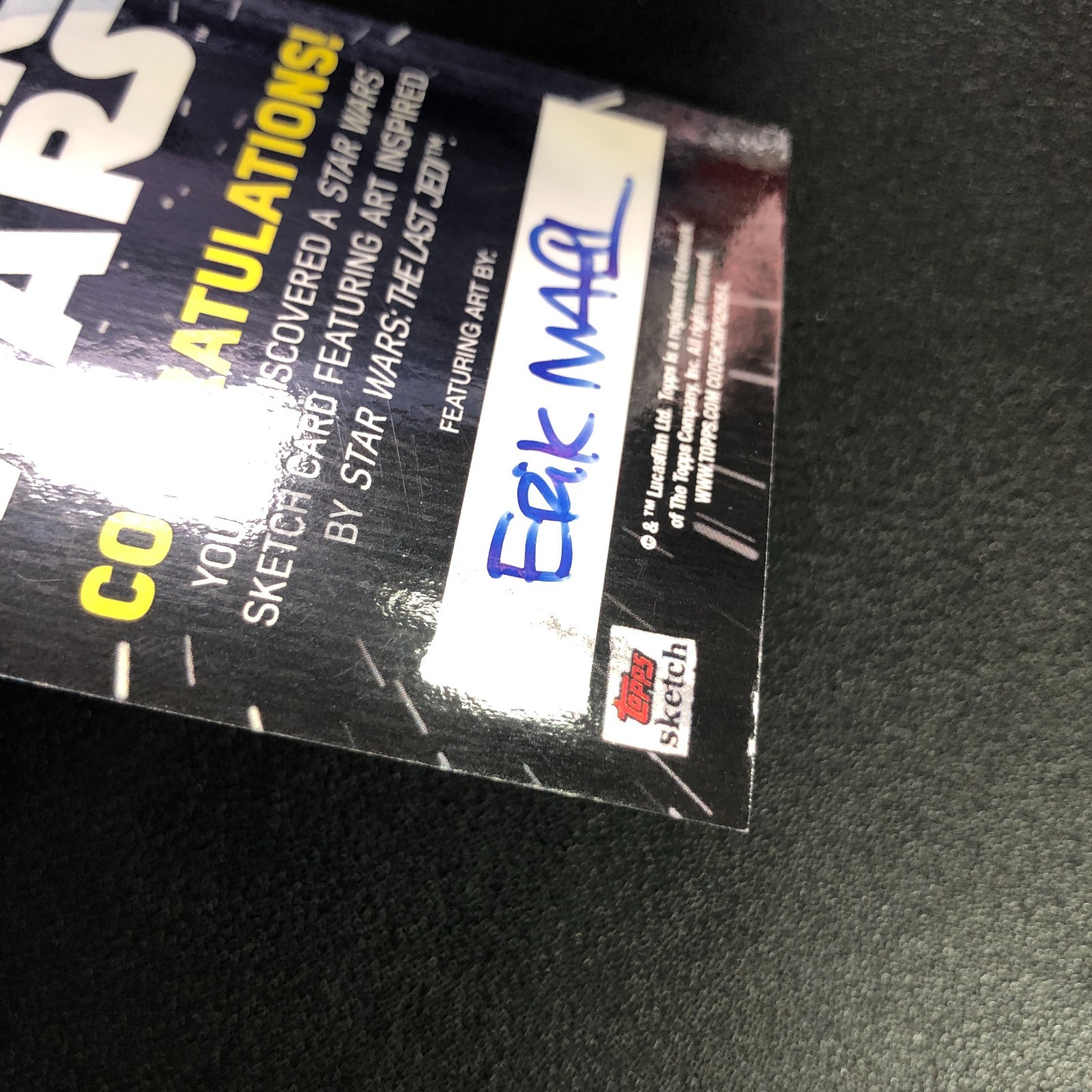 2018 Topps Star Wars the Last Jedi Sketch Card 1/1 Auto Darth Vader Erik Maell view 7