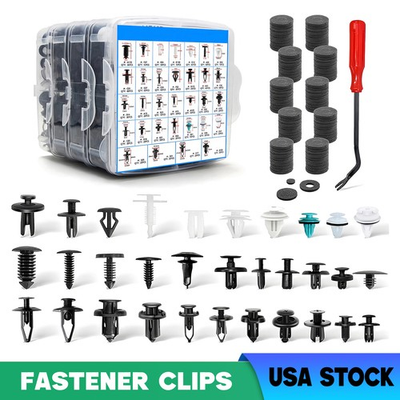 #ad 1101PCS Car Retainer Clips Auto Panel Trim Fasteners Push Pin Rivet Bumper Kit $15.99