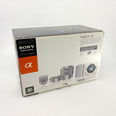 Sony NEX-3 Digital Camera 14.2 MP White 18-55mm F3.5-5.6 16mm F2.8