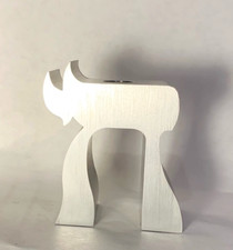 Sleek Chai Candleholder Gilded Stainless Steel by Mary Ann Scherr RARE 4" Tall