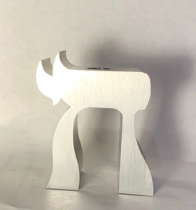 Sleek Chai Candleholder Gilded Stainless Steel by Mary Ann Scherr RARE 4" Tall