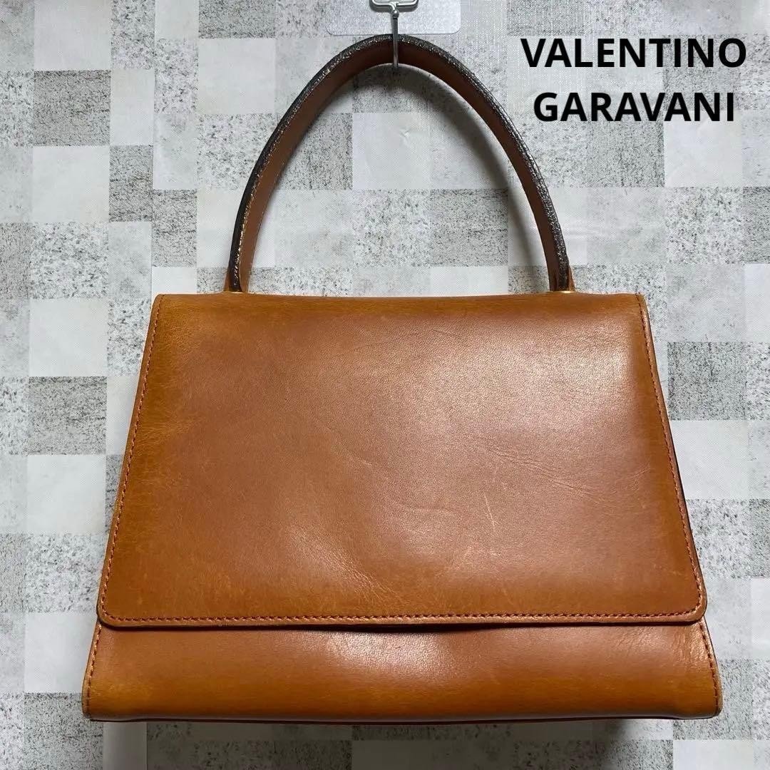 Valentino Garavani Leather Handbag Brown Vintage Classic Women's Bag Japan