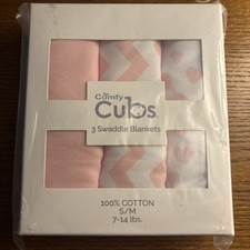 Comfy Cubs 3 Swaddle Blankets New in Sealed box S/M 7-14lbs