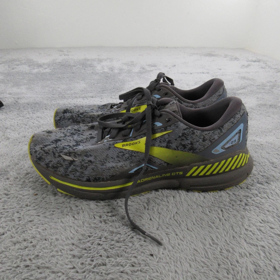 Zapatos para correr Brooks Adrenaline GTS 22 para hombre talla 10 gris camuflados amarillos rieles guía Foto 2 de 4