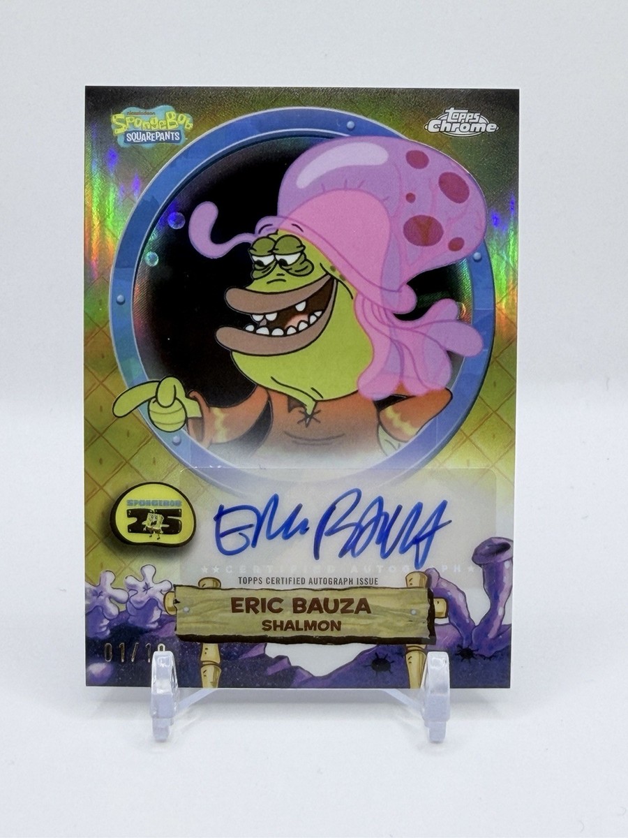 2025 Topps Chrome Spongebob Eric Bauza Voice Of Shalmon Black Auto