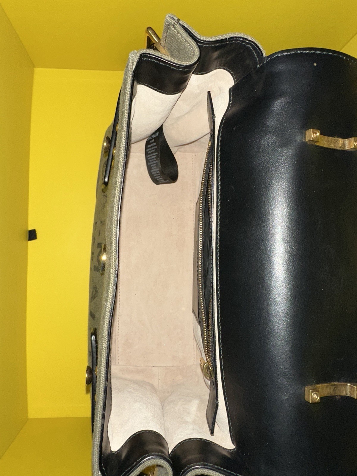 Balmain B-Buzz Canvas & Leather Tote Bag image 9