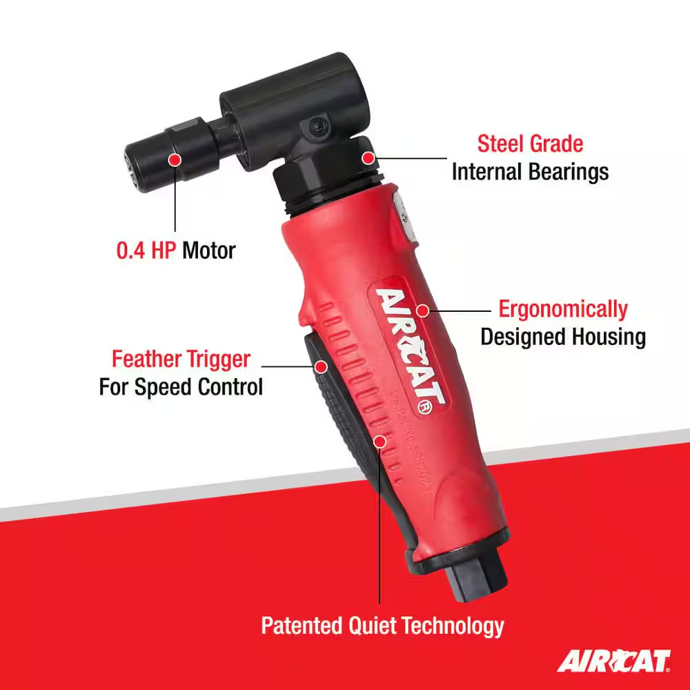 composite 1/4 in. right angle die grinder | aircat red quiet aca new! aircat®