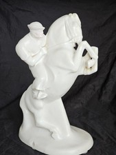 Keramik Figur Reiter auf Pferd gemarkt signiert von 1926 Art Deco Figurine