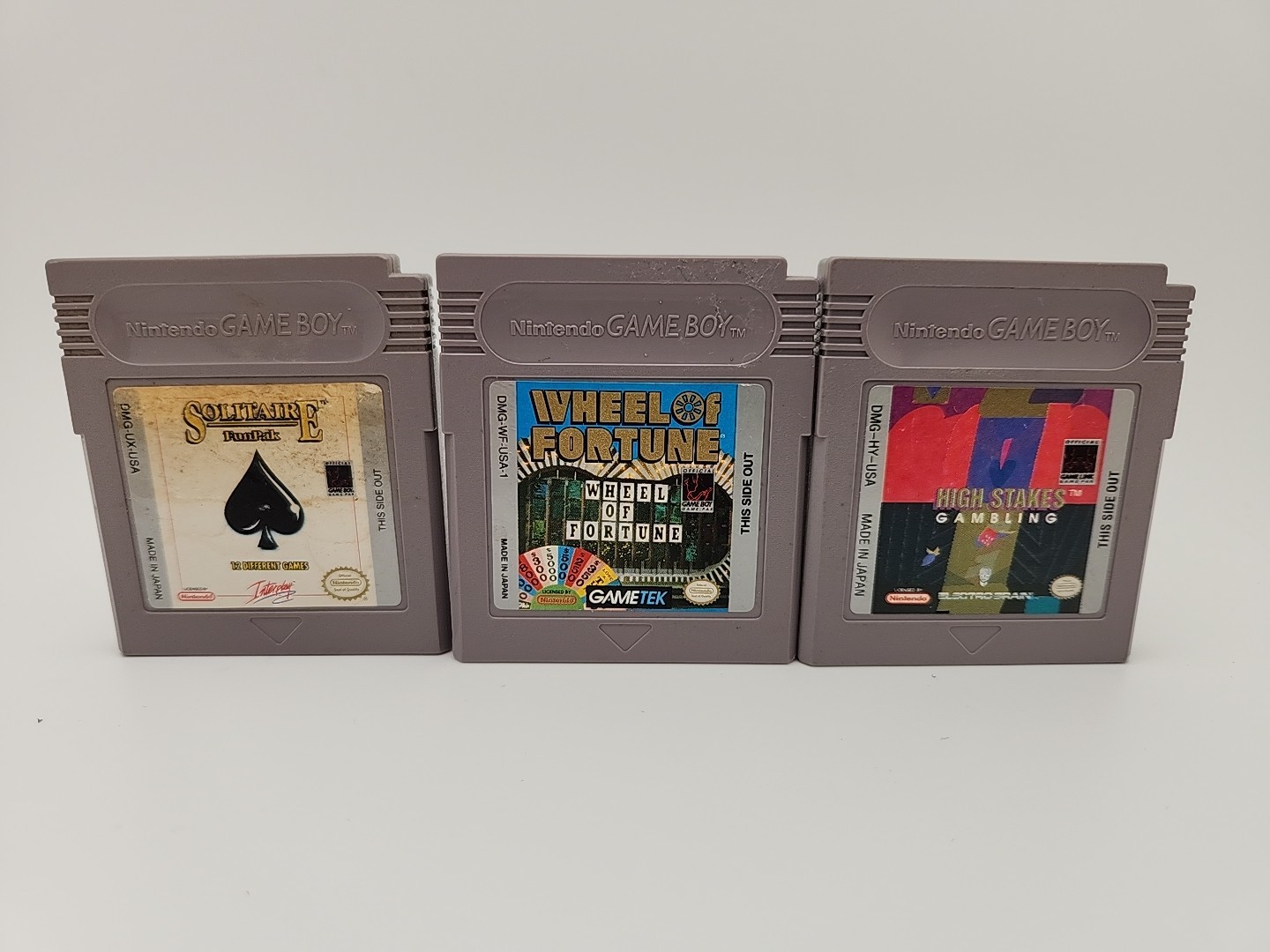 Solitaire FunPak Wheel of Fortune HIgh Stakes Nintendo Game Boy Tested Working