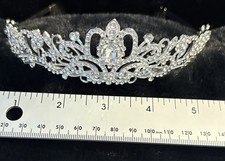 New Tiara Silver With Rhinestones, Combs for Secure Hold.