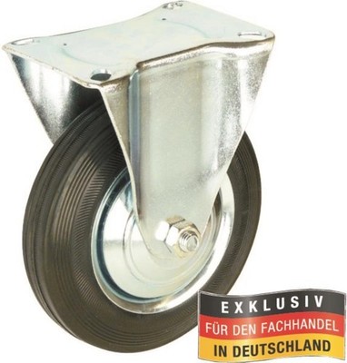 BOCK-ROLLE Voll-Gummi Lenk-Transport-Rolle Möbelrolle Last-Lauf-Rolle 125mm NEU